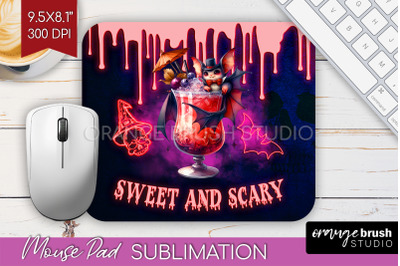 Neon Halloween Mouse Pad Sublimation - Cocktail Mousepad PNG