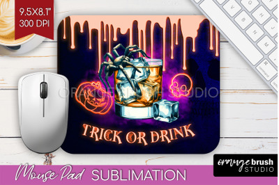 Neon Halloween Mouse Pad Sublimation - Cocktail Mousepad PNG