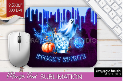 Neon Halloween Mouse Pad Sublimation - Cocktail Mousepad PNG