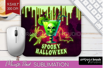 Neon Halloween Mouse Pad Sublimation - Cocktail Mousepad PNG