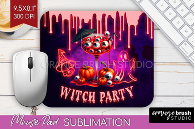 Neon Halloween Mouse Pad Sublimation - Cocktail Mousepad PNG