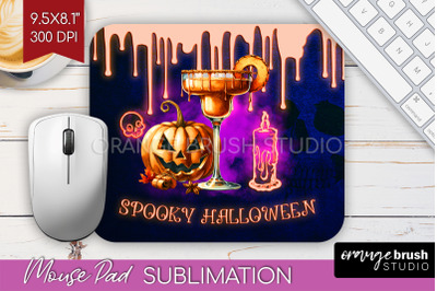 Neon Halloween Mouse Pad Sublimation - Cocktail Mousepad PNG