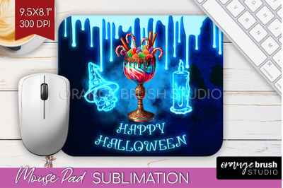 Neon Halloween Mouse Pad Sublimation - Cocktail Mousepad PNG