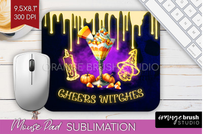 Neon Halloween Mouse Pad Sublimation - Cocktail Mousepad PNG