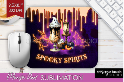 Neon Halloween Mouse Pad Sublimation - Cocktail Mousepad PNG