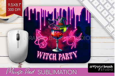 Neon Halloween Mouse Pad Sublimation - Cocktail Mousepad PNG