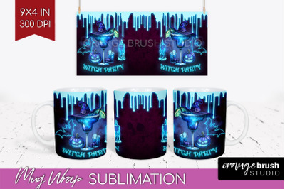 Neon Halloween Mug Wrap - Cocktail Mug Sublimation