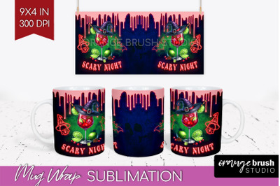 Neon Halloween Mug Wrap - Cocktail Mug Sublimation