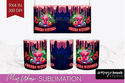 Neon Halloween Mug Wrap - Cocktail Mug Sublimation