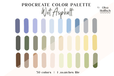 Light Natural Procreate Color Palette. Muted Color Swatches