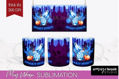 Neon Halloween Mug Wrap - Cocktail Mug Sublimation