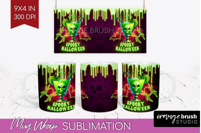 Neon Halloween Mug Wrap - Cocktail Mug Sublimation