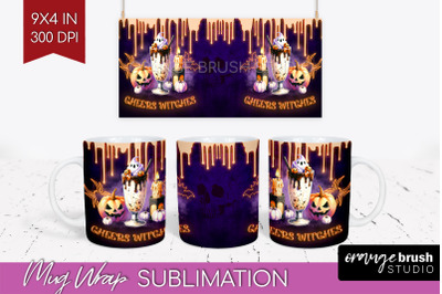 Neon Halloween Mug Wrap - Cocktail Mug Sublimation