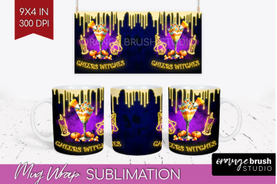 Neon Halloween Mug Wrap - Cocktail Mug Sublimation