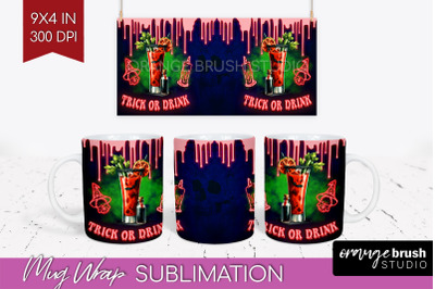 Neon Halloween Mug Wrap - Cocktail Mug Sublimation