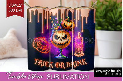 Neon Halloween Tumbler Wrap, Cocktail Tumbler Sublimation