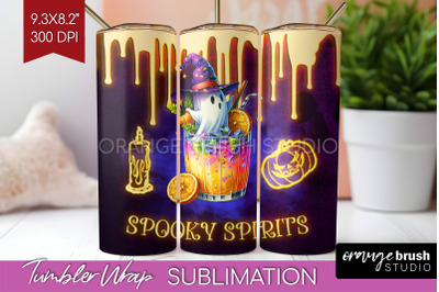 Neon Halloween Tumbler Wrap, Cocktail Tumbler Sublimation