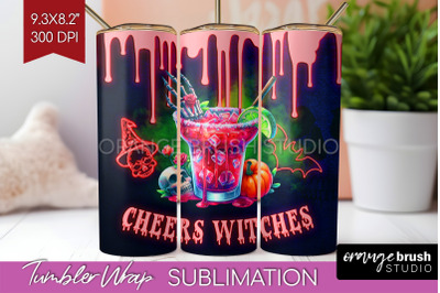 Neon Halloween Tumbler Wrap, Cocktail Tumbler Sublimation