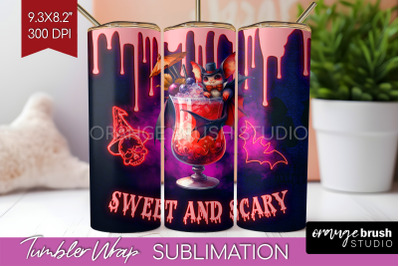 Neon Halloween Tumbler Wrap, Cocktail Tumbler Sublimation