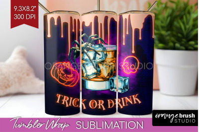 Neon Halloween Tumbler Wrap, Cocktail Tumbler Sublimation