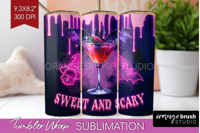 Neon Halloween Tumbler Wrap, Cocktail Tumbler Sublimation