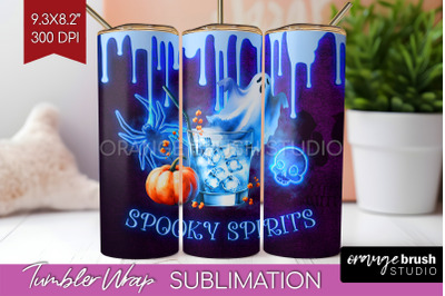 Neon Halloween Tumbler Wrap, Cocktail Tumbler Sublimation