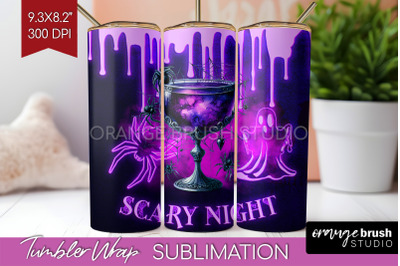 Neon Halloween Tumbler Wrap, Cocktail Tumbler Sublimation