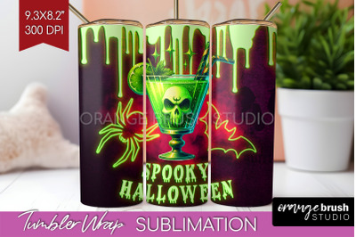 Neon Halloween Tumbler Wrap, Cocktail Tumbler Sublimation