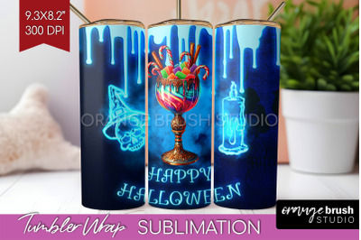 Neon Halloween Tumbler Wrap, Cocktail Tumbler Sublimation