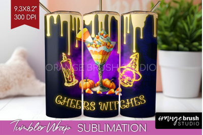 Neon Halloween Tumbler Wrap, Cocktail Tumbler Sublimation