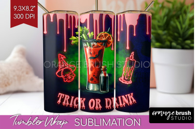 Neon Halloween Tumbler Wrap, Cocktail Tumbler Sublimation