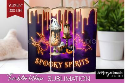 Neon Halloween Tumbler Wrap, Cocktail Tumbler Sublimation