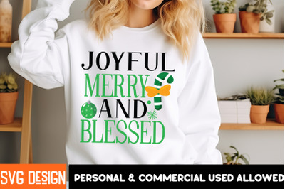 Joyful Merry And Blessed t-shirt design christmas t-Shirt design,chris