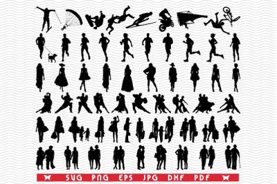 SVG People Silhouettes, Digital clipart