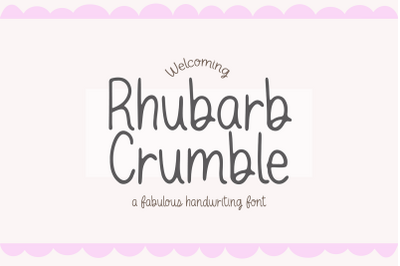 RHUBARB CRUMBLE Handwritten Font