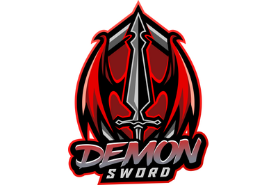 Demon sword esport mascot logo design