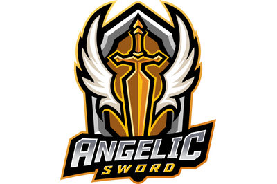 Angelic sword esport mascot logo design