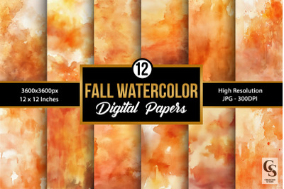 Fall Watercolor Background Digital papers