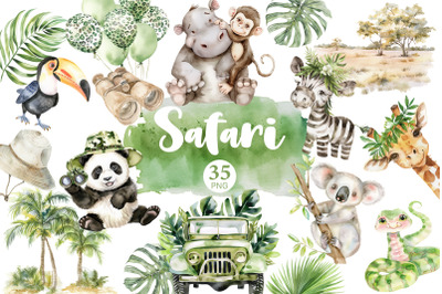 Safari Clipart Bundle | Jungle Animals Set