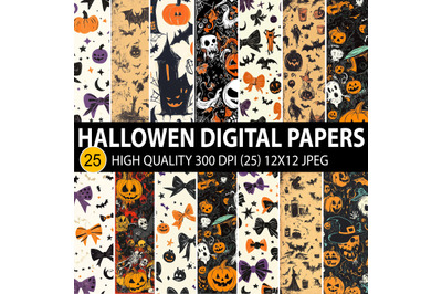 Halloween Vintage Digital Paper Bundle