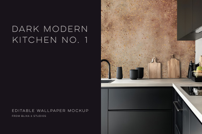 Dark Modern Kitchen No. 1 Mockup