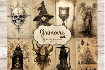 Grimoire Junk Journal Page | Gothic Printable Paper