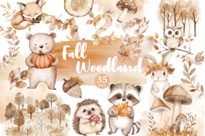 Fall Woodland Clipart | Baby Shower PNG Collection