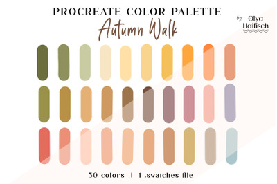 Light Natural Procreate Color Palette. Cute Color Swatches