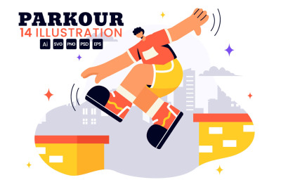 14 Parkour Sports Illustration