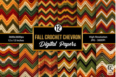 Autumn Crochet Chevron Seamless Patterns