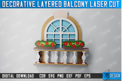 Decorative Balcony | Wall Art | 3D  Balcony | Multilayered Design |CNC