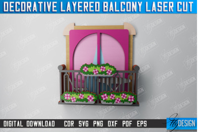 Decorative Balcony | Wall Art | 3D  Balcony | Multilayered Design |CNC