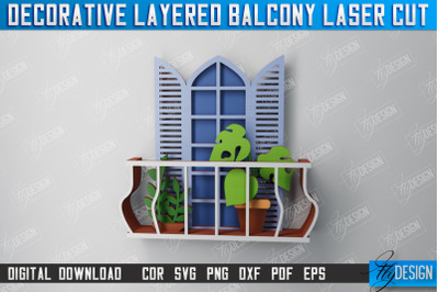 Decorative Balcony | Wall Art | 3D  Balcony | Multilayered Design |CNC