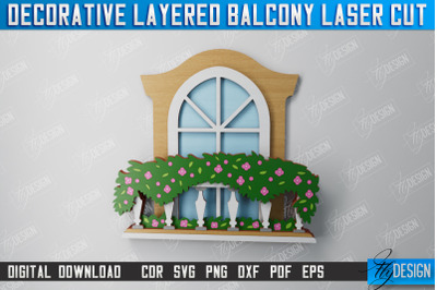 Decorative Balcony | Wall Art | 3D  Balcony | Multilayered Design |CNC